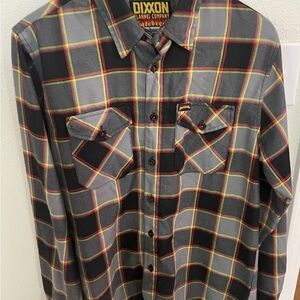 DIXXON Hatebreed Men's Black and Gray Plaid Flannel Shirt